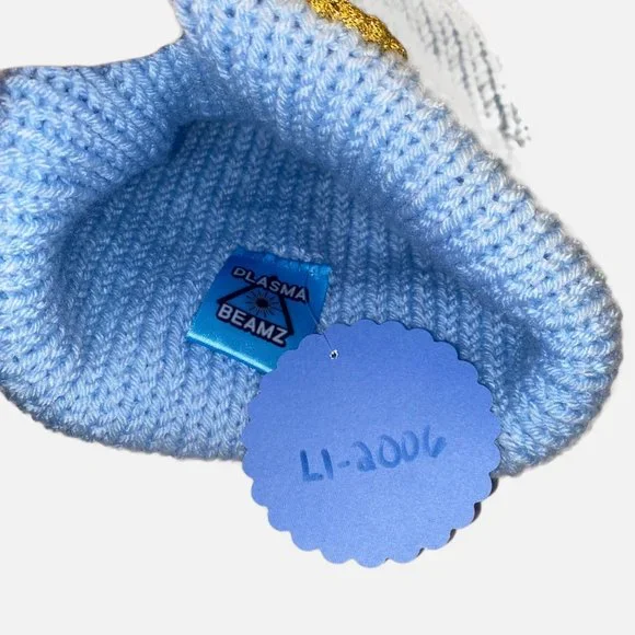 Plasma Beamz Hand Knitted Gold Skull Beanie - Picture 4 of 8